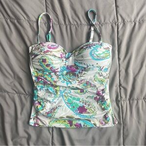 Tommy Bahama Women’s Small Floral Paisley Tankini Swim Top